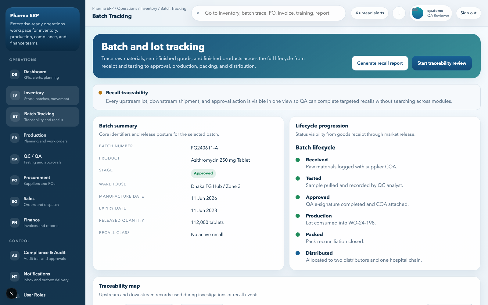 Pharmaceutical ERP screenshot 2