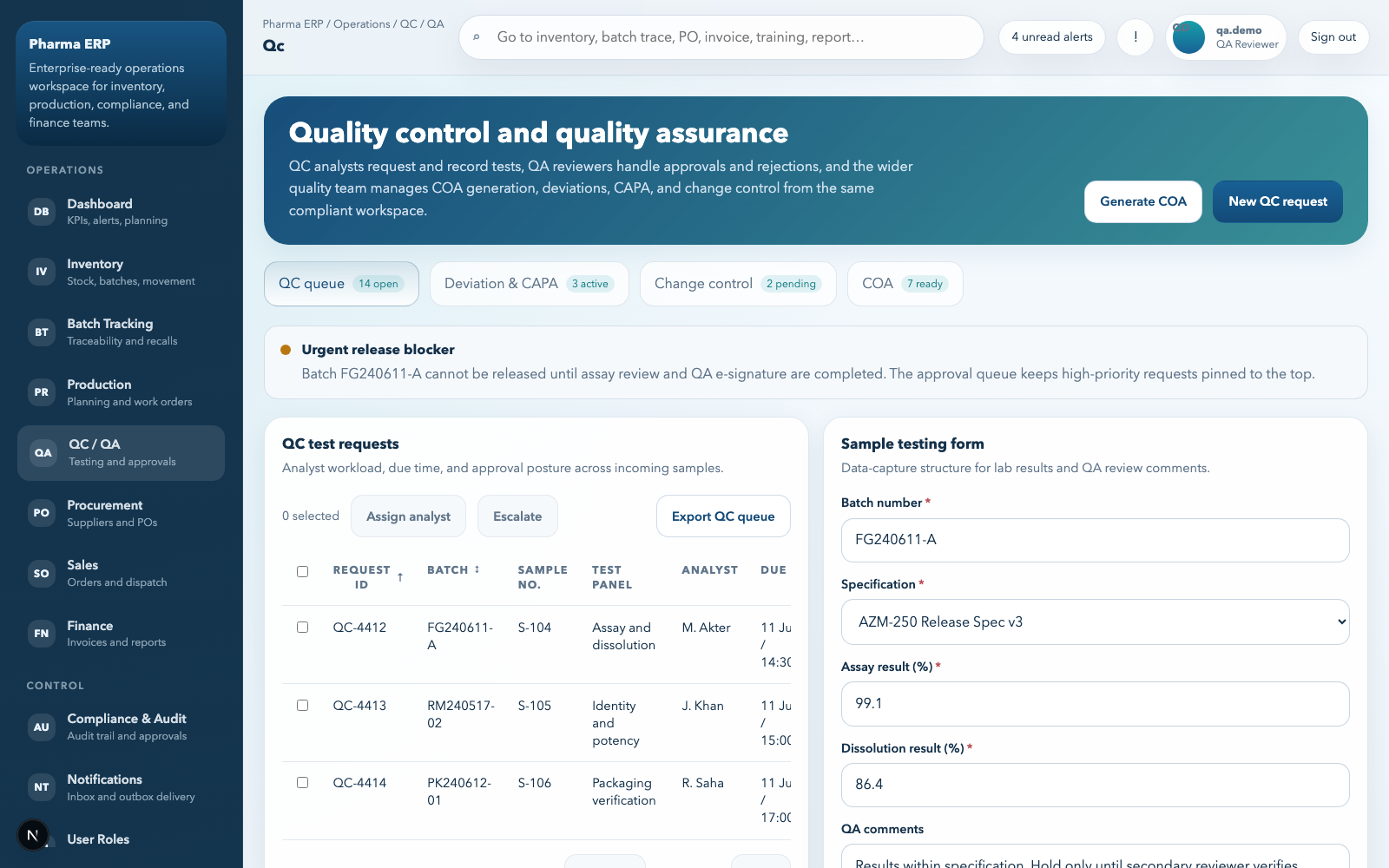 Pharmaceutical ERP screenshot 3