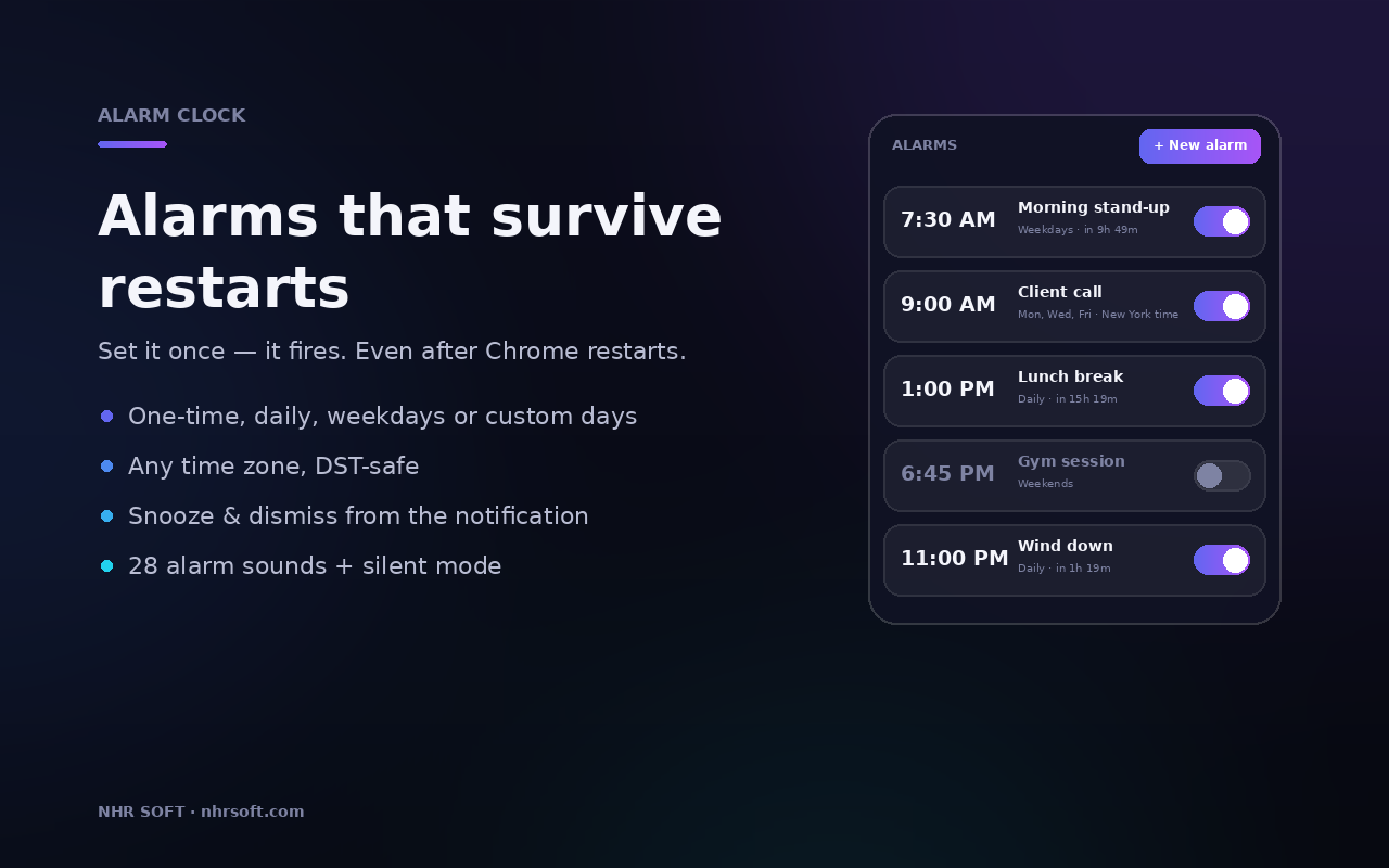 Alarm Clock alarms screenshot