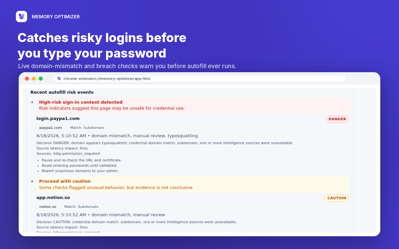Memory Optimizer Threat protection screenshot