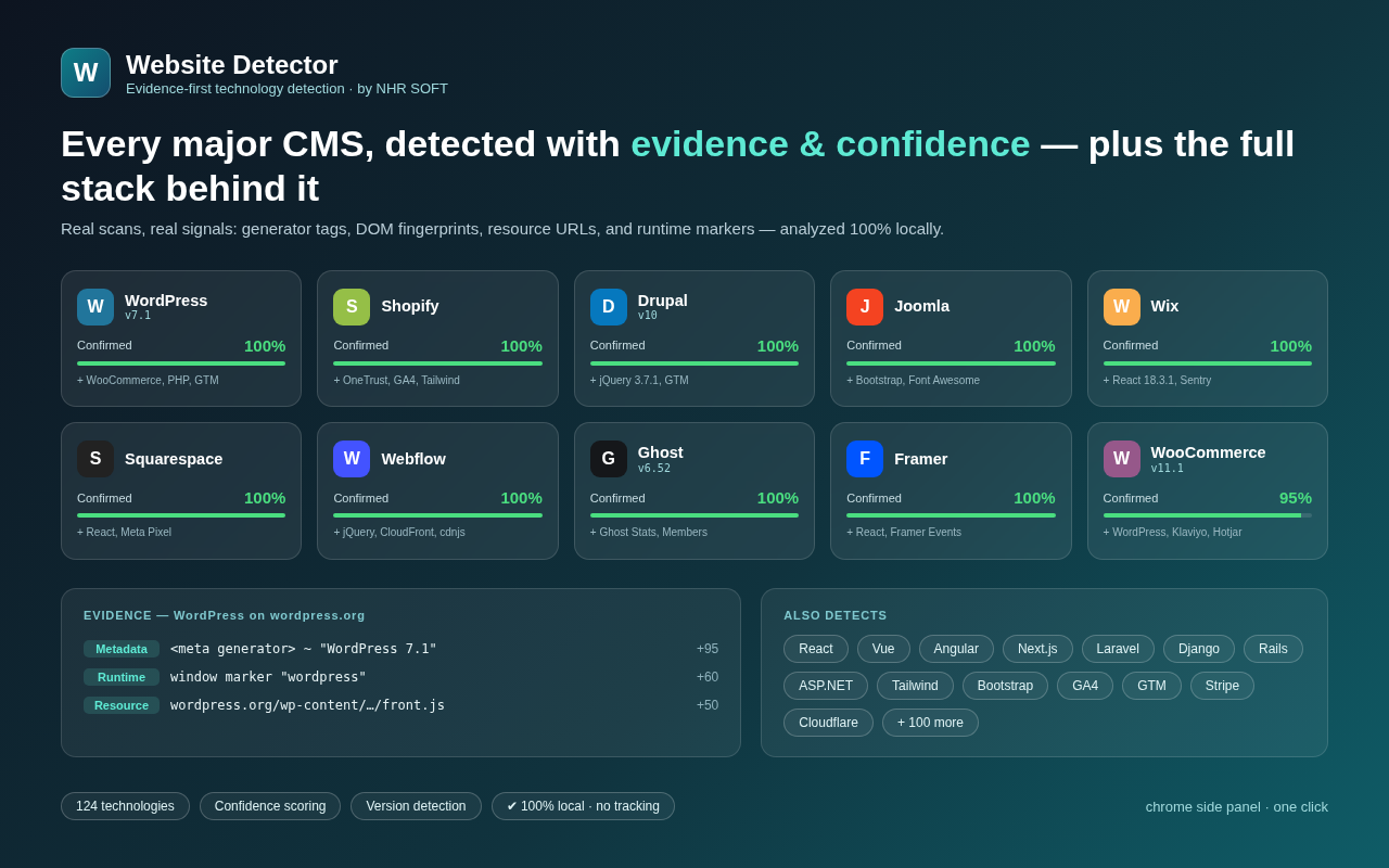 Website Detector interface screenshot